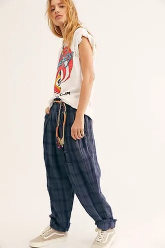 Strip Plaid Pants
