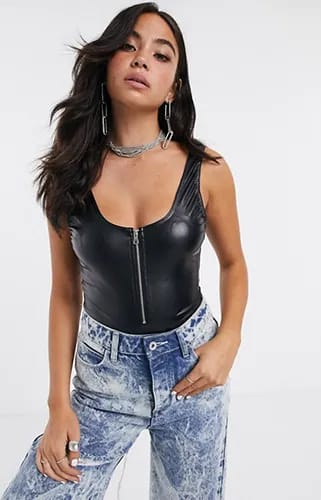 Bodysuit With Zip Front