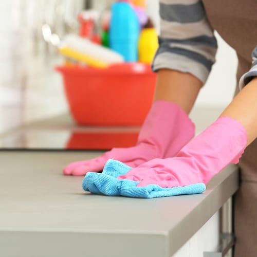 cleaning counter