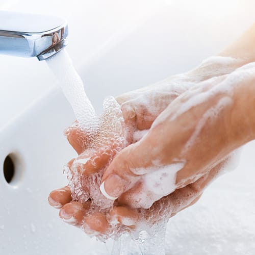 washing hands