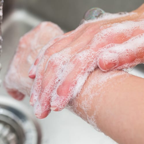 washing hands