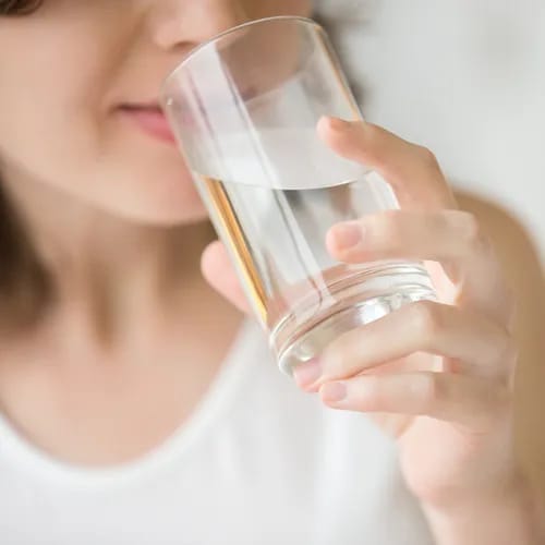 woman drinking water