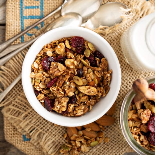 granola in bowl