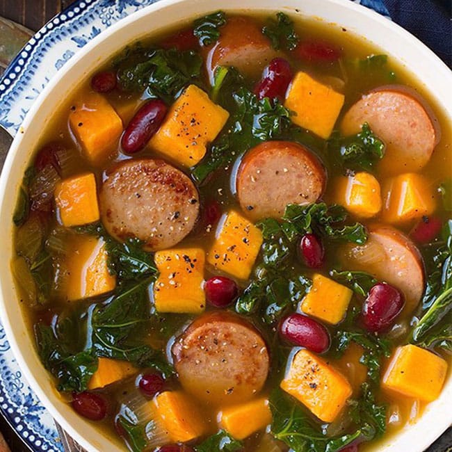 <h2>2. Sausage, Beans And Greens</h2> best healthy low carb keto slow cooker meals