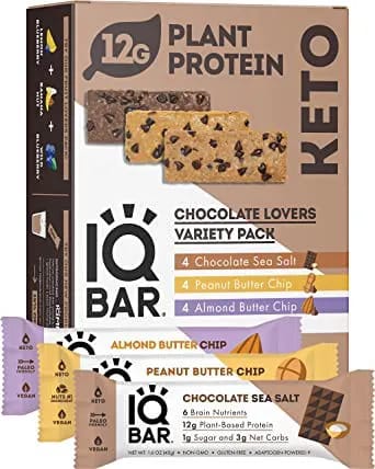 <h2>IQBAR Brain and Body Keto Protein Bars - Chocolate Lovers Variety Pack</h2> best high protein weight loss bars