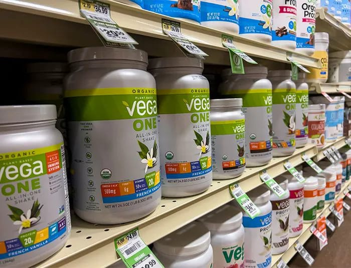 Protein powder aisle
