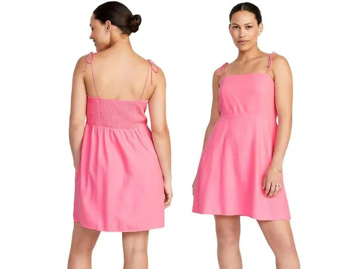 Old Navy fit flare tie shoulder mini cami dress