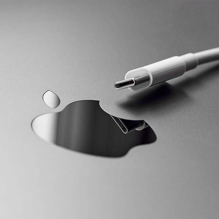 iphone fast charger with silver apple logo