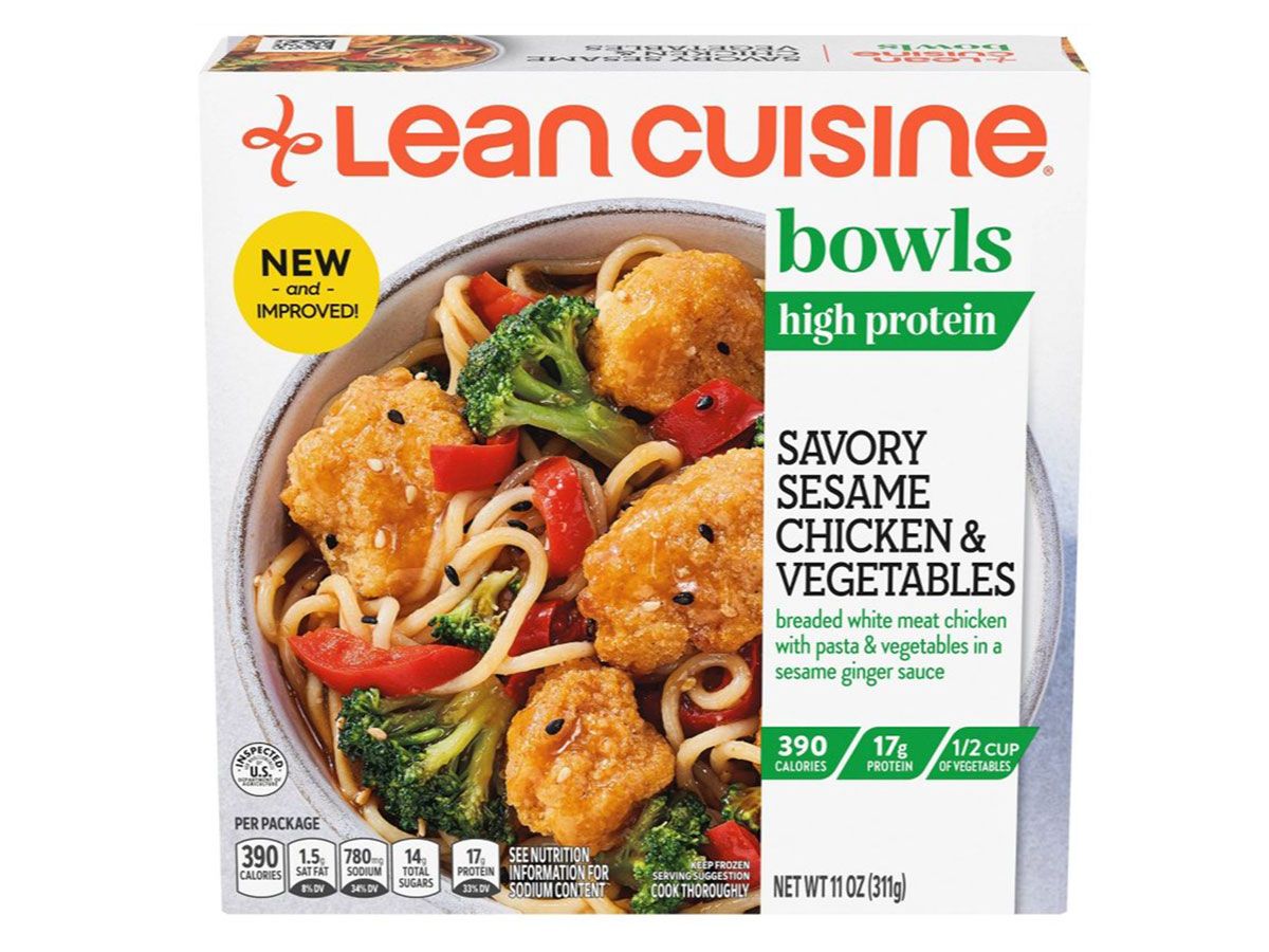 lean cuisine savory sesame chicken and vegetables bowl
