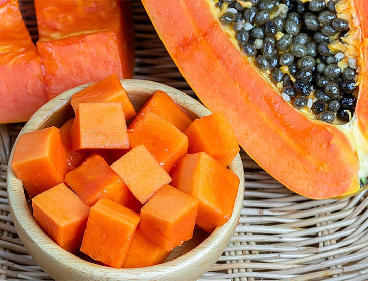 diced papaya