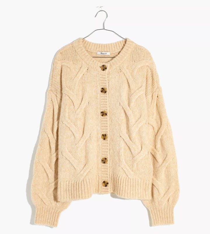 Madewell Cable Ashmont Cardigan Sweater
