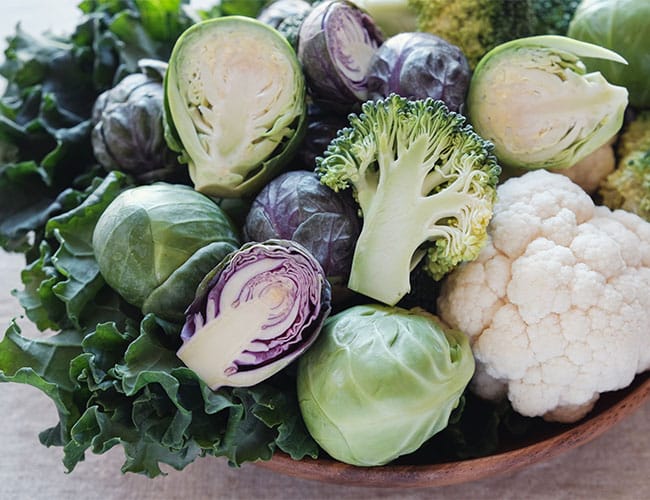 various cruciferous vegetables