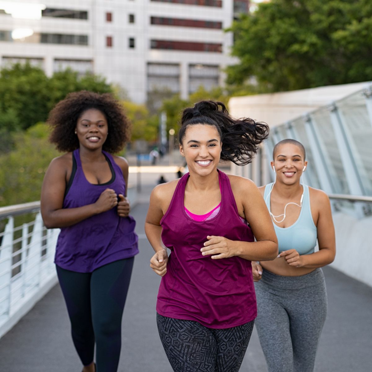 Women running.