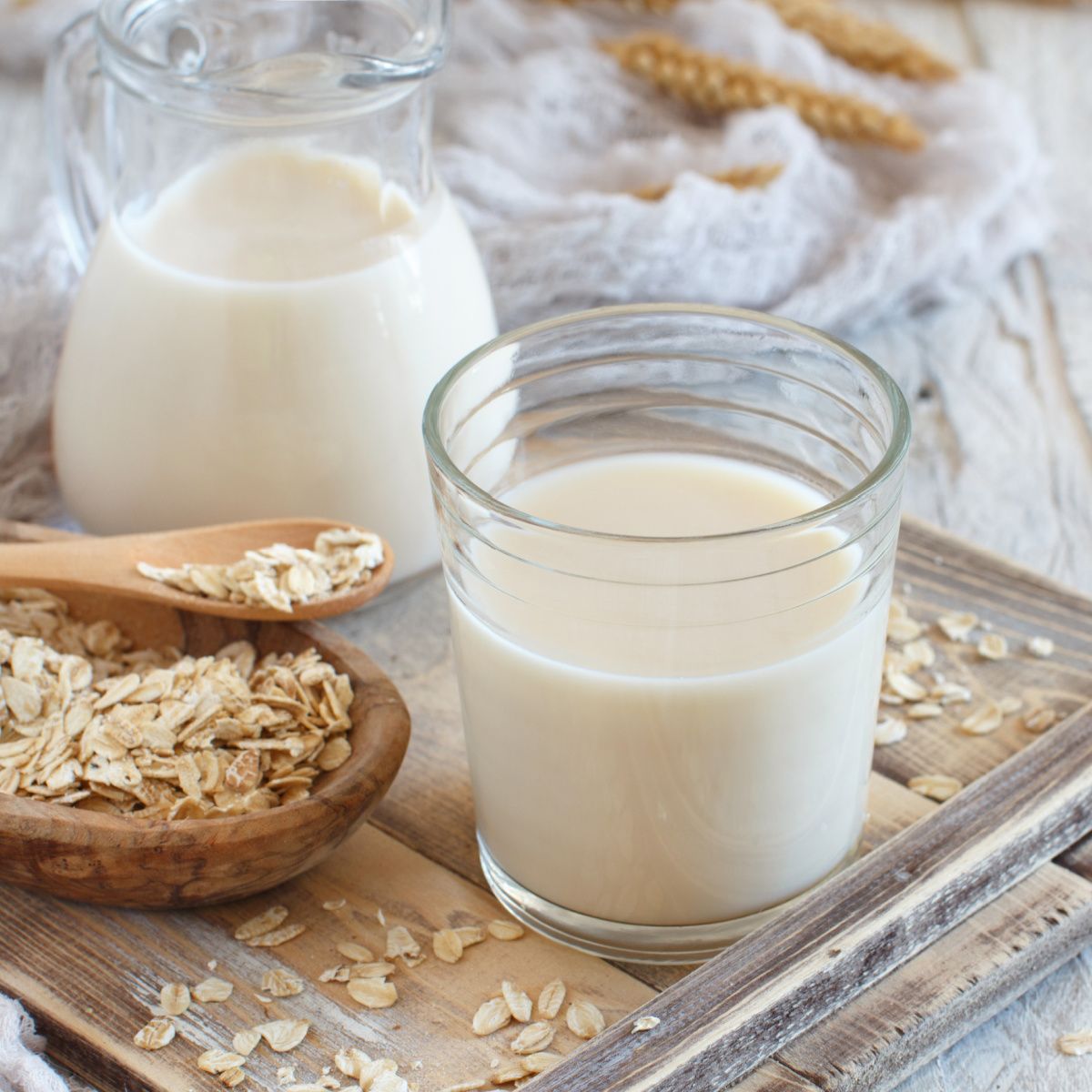 Cup of oat milk.