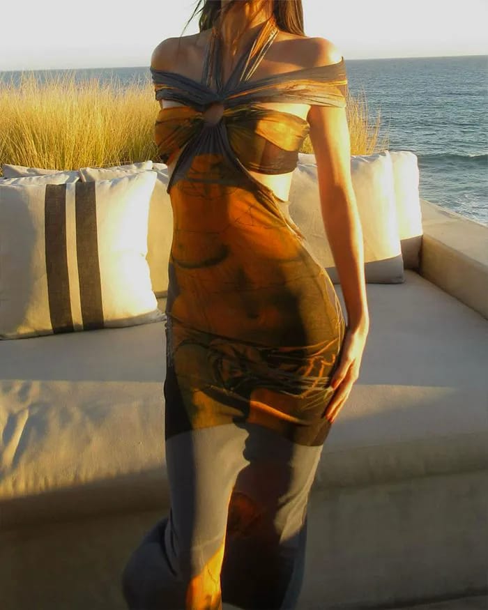 Kendall Jenner vintage Jean Paul Gaultier cutout dress