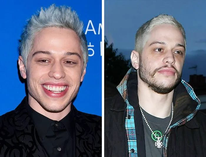 Pete Davidson blue hair blonde hair
