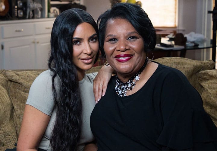 Kim Kardashian with Alice Johnson