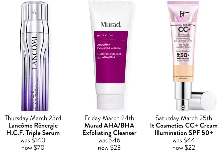 Ulta sale Lancôme Rénergie H.C.F. Triple Serum, Murad AHA/BHA Exfoliating Cleanser, It Cosmetics CC+ Cream Illumination SPF 50+