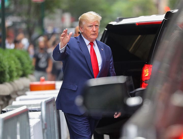 Donald Trump delivering speech