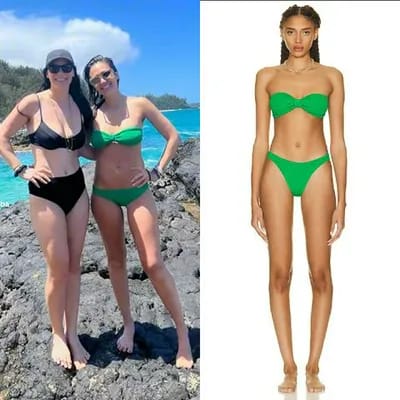 Jessica Alba Hunza G green bandeau bikini Hawaii
