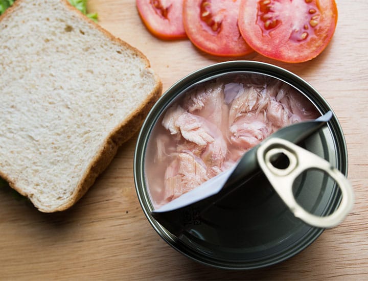 Canned meat for a sandwich
