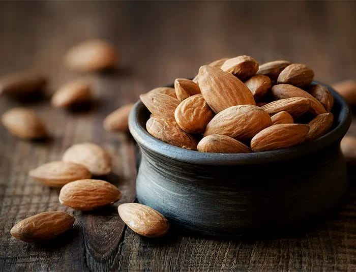 Small bowl of almonds