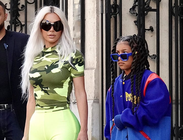 Kim Kardashian with daughter North West in 2022