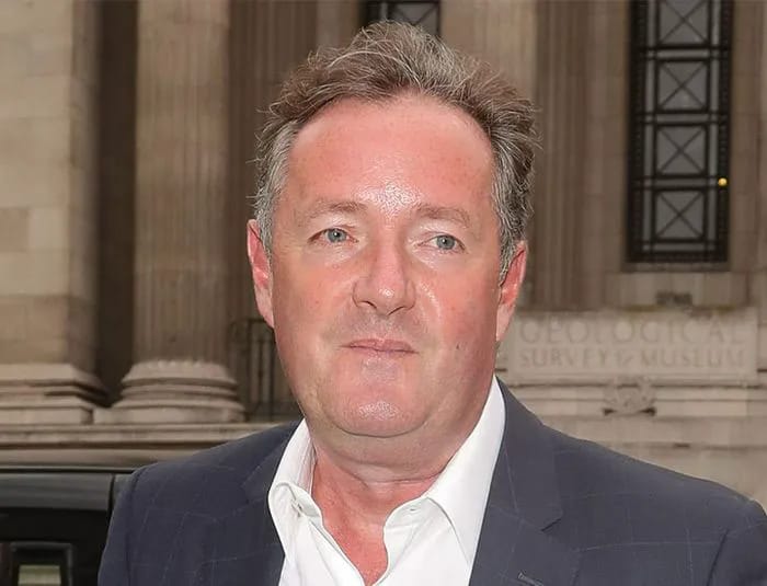Piers Morgan grey suit