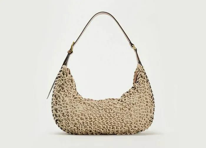 Zara braided rope shoulder bag