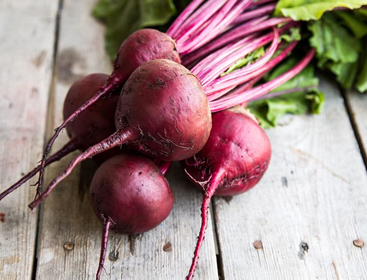 Fresh beets on table