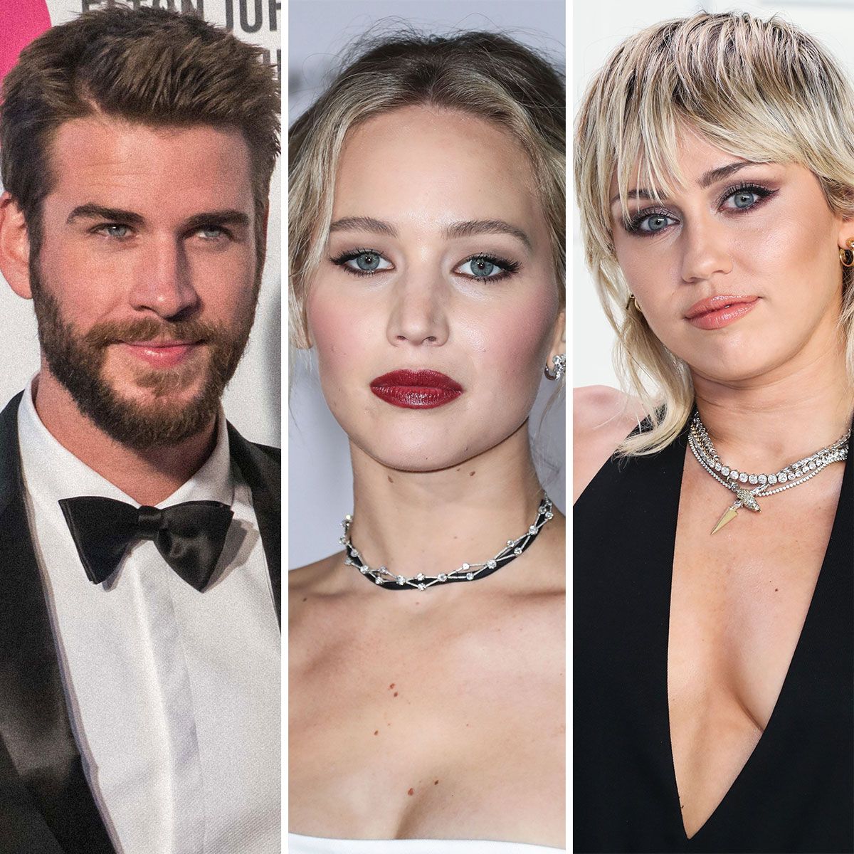liam hemsworth miley cyrus jennifer lawrence side-by-side