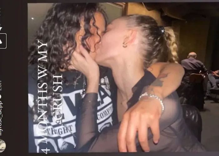 Lily-Rose Depp and 070 Shake kissing on Instagram