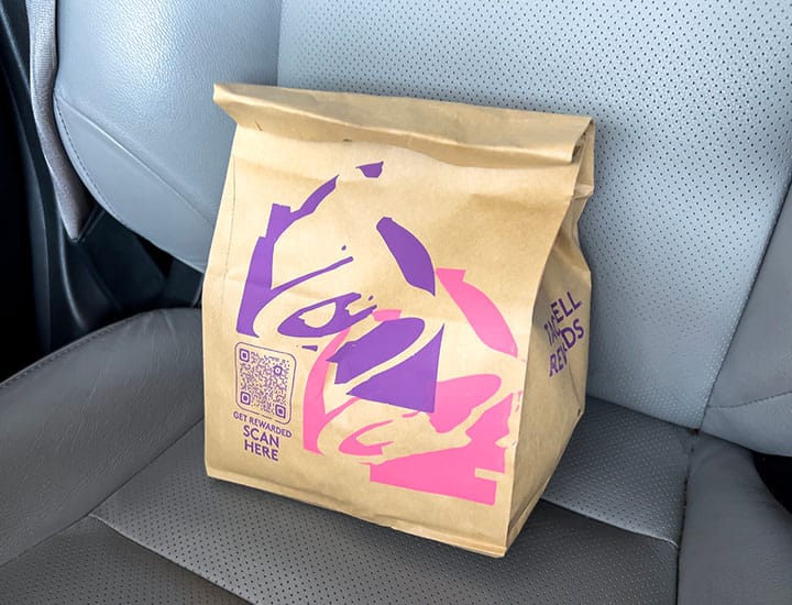 Taco Bell takeout bag