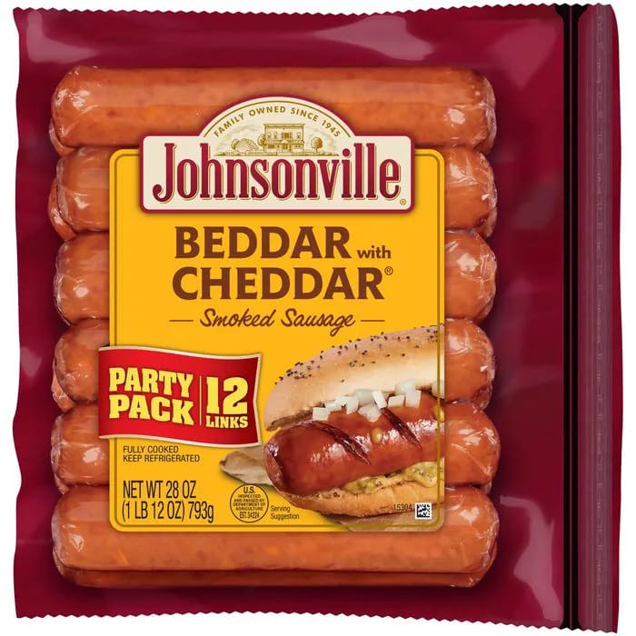 Johnsonville beddar cheddar sausage links
