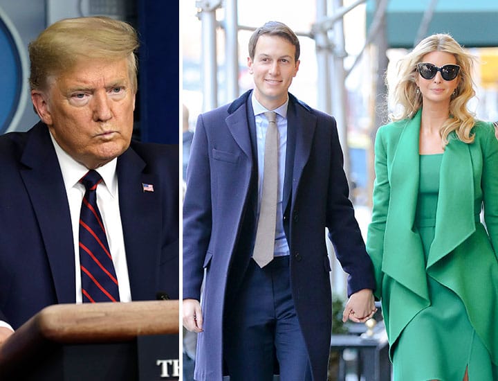 Donald Trump and Jared Kushner with Ivanka Trump