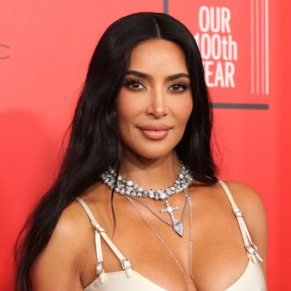 kim kardashian 2023 time 100 gala red carpet headshot