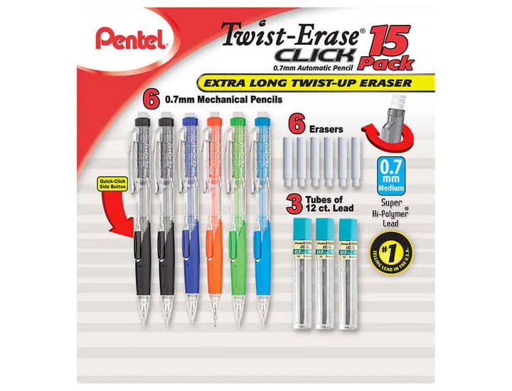 Costco Pentel Twist-Erase Click Mechanical Pencil pack