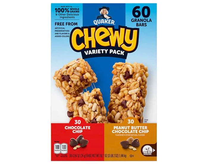 Costco Quaker Chewy granola bars variety pack