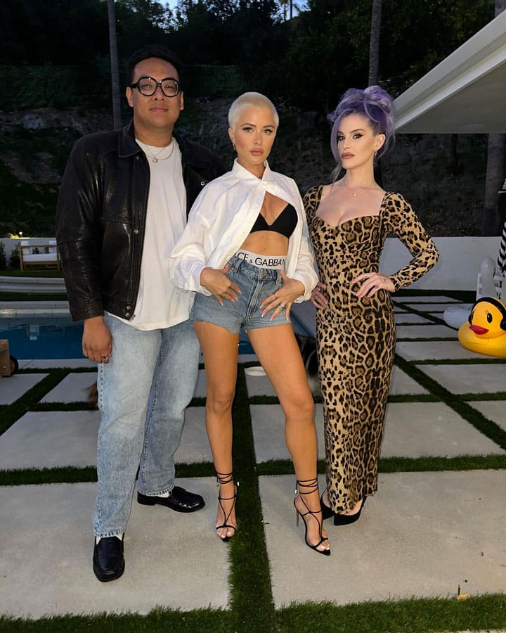 Kelly Osbourne leopard print dress Laura Rugetti Instagram