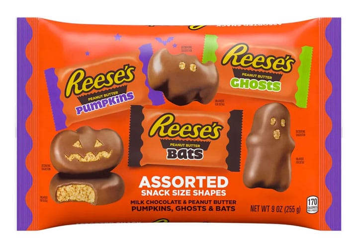 Reese's Peanut Butter Halloween Assorted Snack Size Shapes Bag