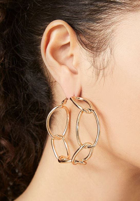 Forever21 Chain Hoop Earrings