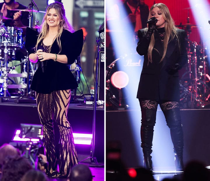 Kelly Clarkson performing on stage 2023