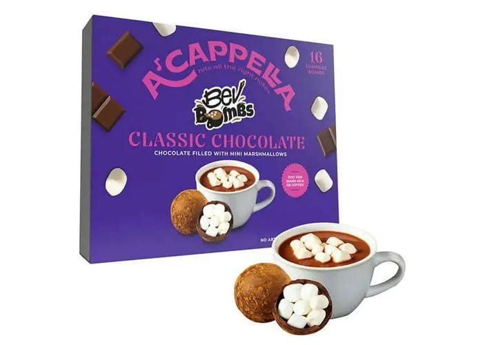 a'cappella hot chocolate bevbombs
