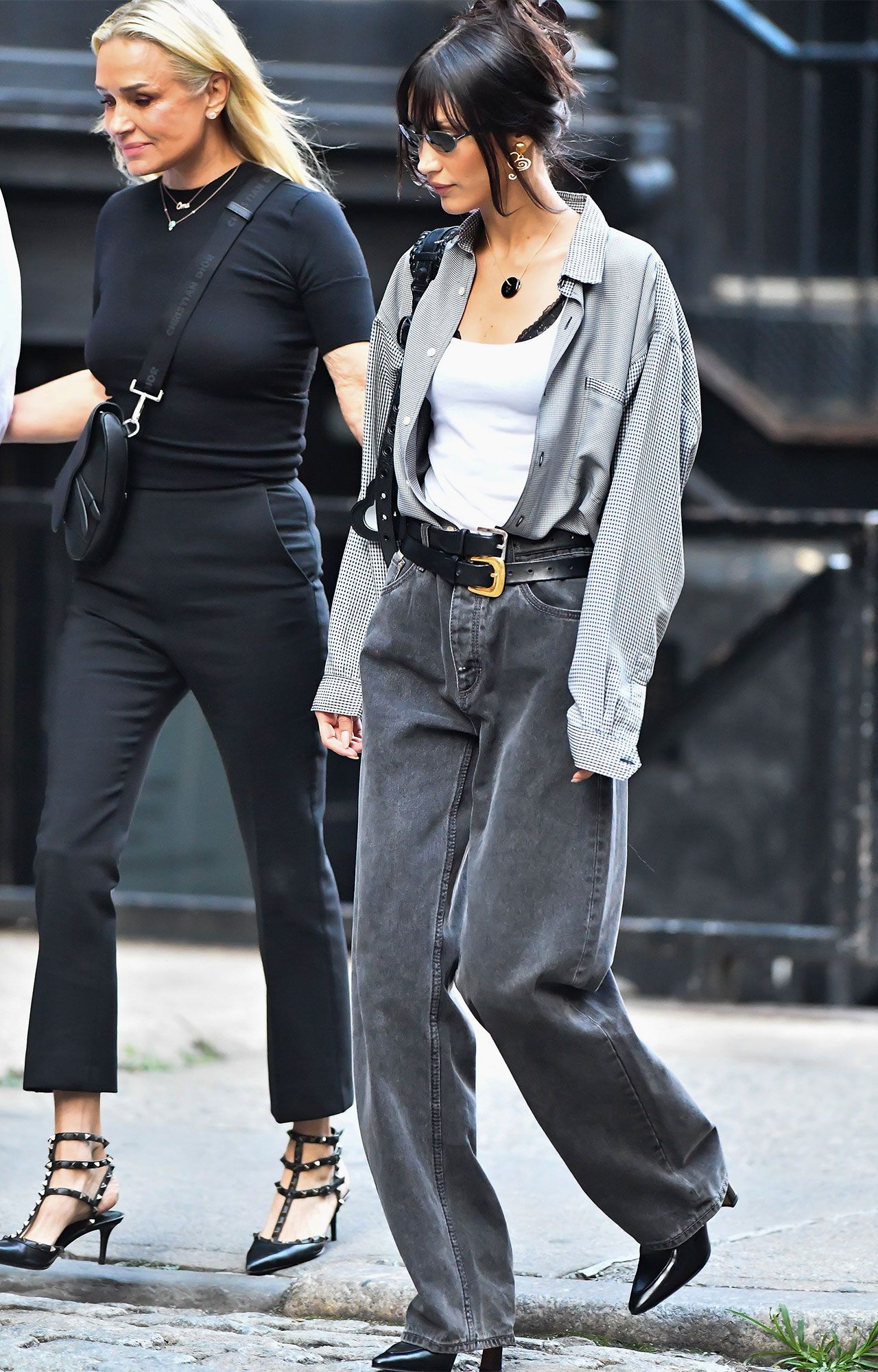 bella hadid wearing baggy jeans