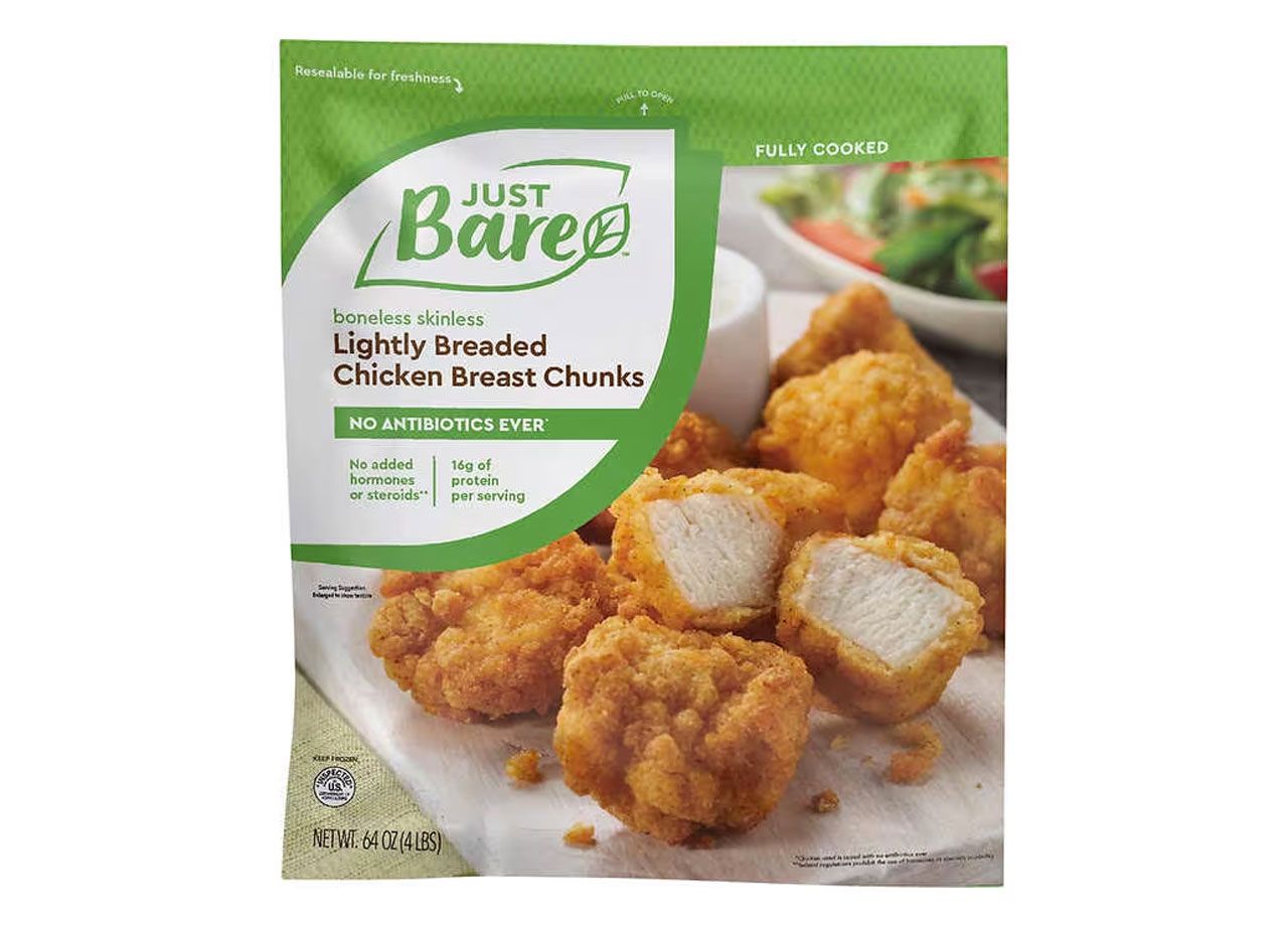 just bare breaded chicken breast chunks