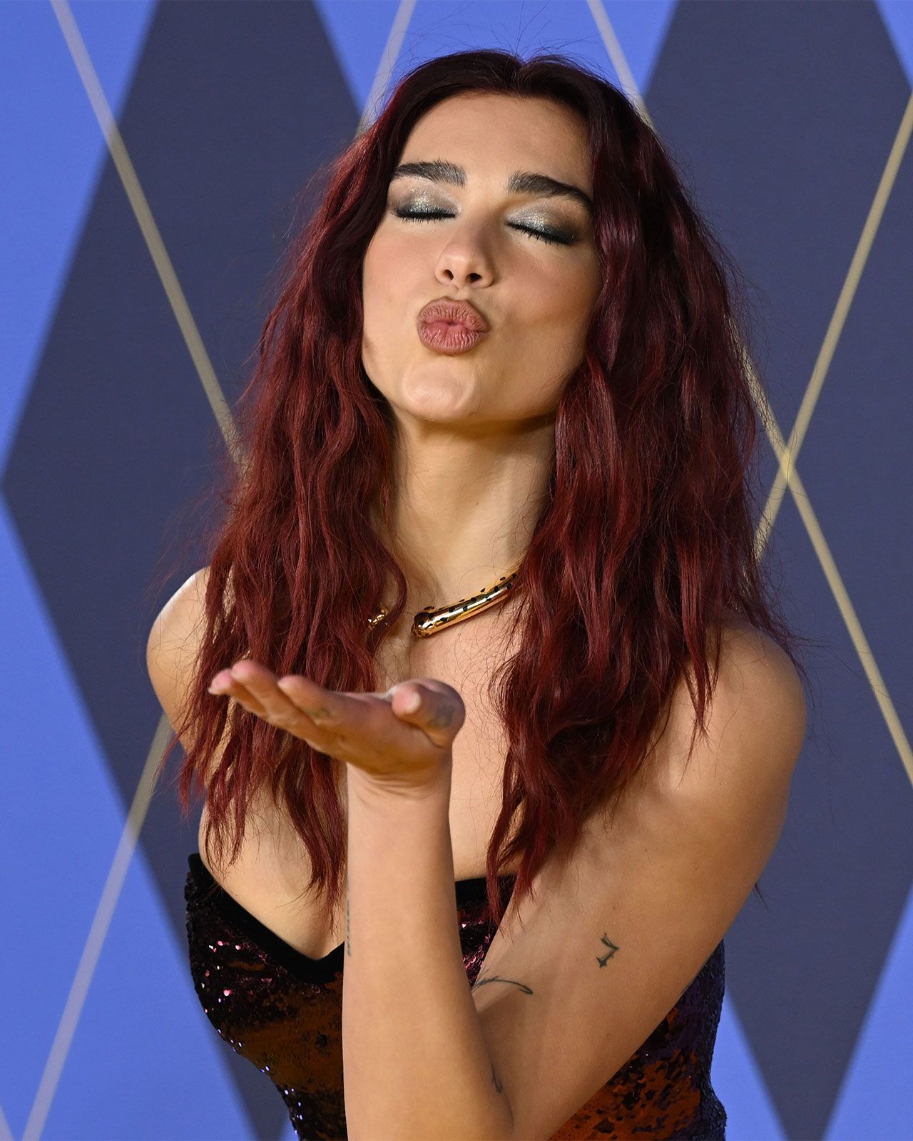 Dua Lipa Is Serving Vampire Realness In A Blood-Red Sequined GownIt  Matches Her New Hair! - SHEfinds