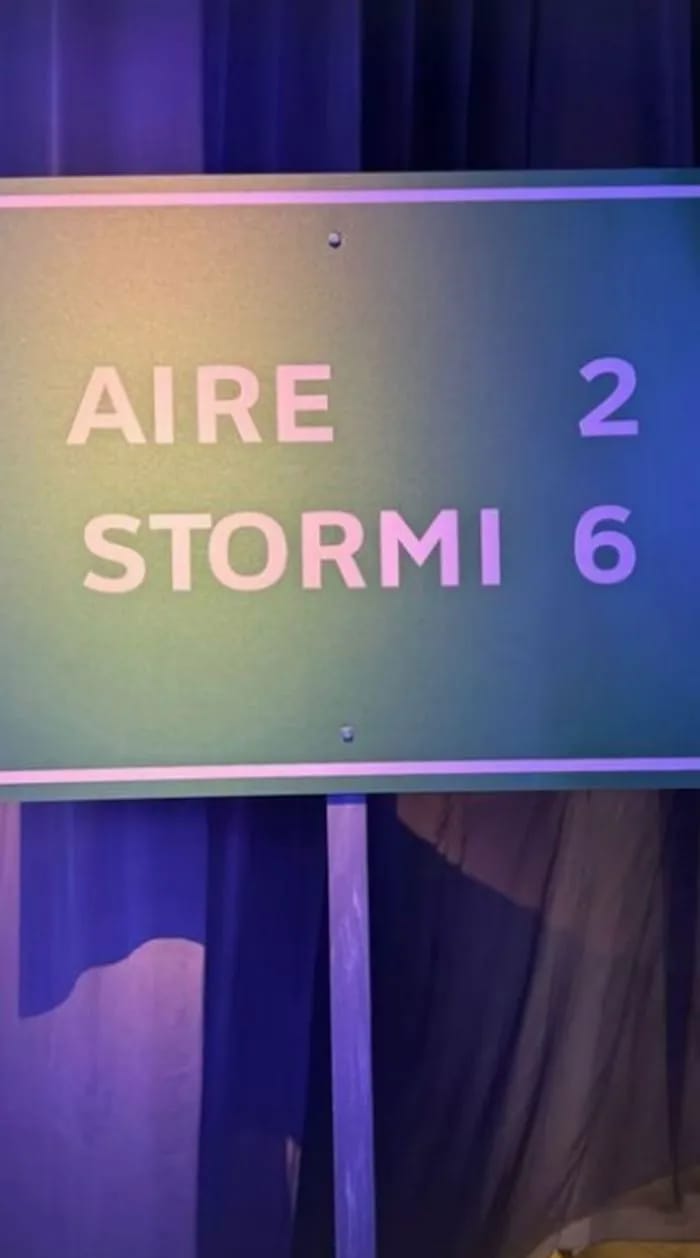Kim Kardashian Instagram Story Stormi and Aire birthday party road sign