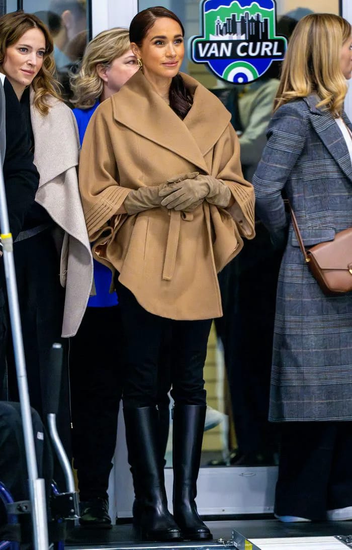 Meghan Markle Invictus Games One Year to Go event Sentaler camel cape