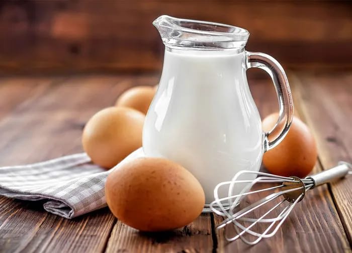 milk and eggs