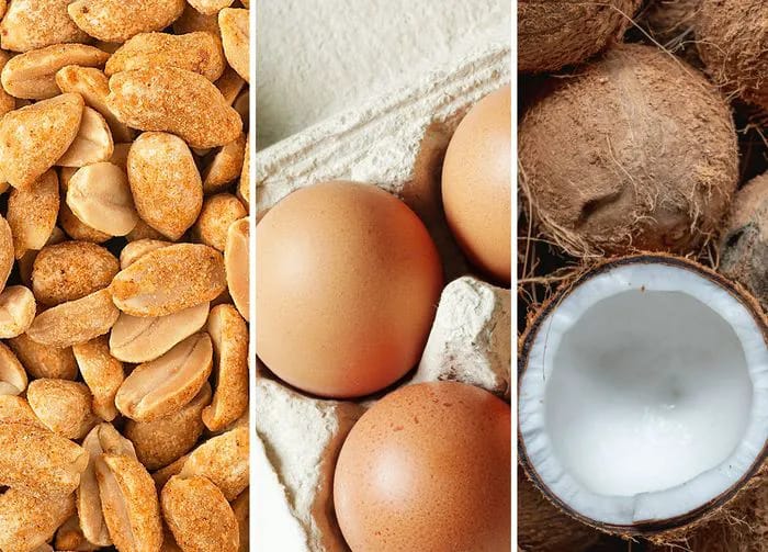 peanuts egg coconut
